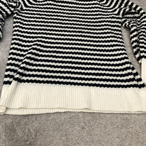 Banana Republic Filpucci Italian Black/White Striped Wool Blend Sweater Size M - Picture 6 of 12